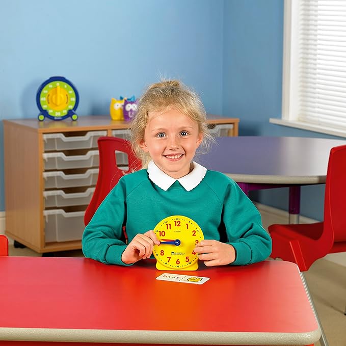 Learning Resources Big Time Student Clock, Teaching & Demonstration Clock, Develops Time and Early Math Skills, Ages 5+, Clock for Learning, 12 Hour,Back to School Gifts