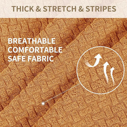 JIVINER 4-Piece Recliner Chair Covers Stretch Jacquard Covers for Recliner Chair Recliner Slipcovers for Living Room Soft Recliner Protector with Pocket (Recliner, Orange)