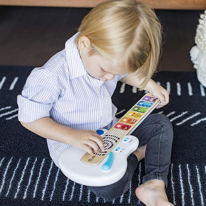 Baby Einstein Strum Along Songs Magic Touch Wooden Toy Guitar with Whammy Bar, Montessori Musical Learning Toy with Lights, 12mo+