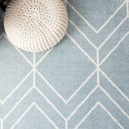 SAFAVIEH Adirondack Collection Runner Rug - 2'6" x 10', Blue & Ivory, Modern Geometric Design, Non-Shedding & Easy Care, Ideal for High Traffic Areas in Living Room, Bedroom (ADR241M)