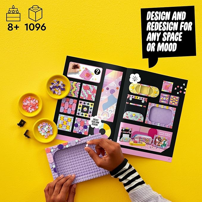 LEGO DOTS Designer Toolkit - Patterns 41961, 10 in 1 Toy Craft Set for Kids with Patches, Photo Frame, Pencil Holder, Storage Tray, Creative Activity