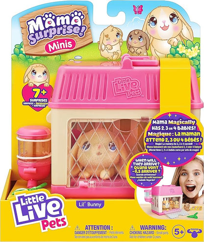 Little Live Pets Lil Baby Bunny Playset Pack, Mama Surprise Bunny Family Collection, Interactive Fold-Out Easter Baby Girl Gifts, Toy for Kids 5+