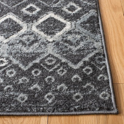 SAFAVIEH Amsterdam Collection Runner Rug - 2'3" x 6', Dark Grey & Light Grey, Moroccan Boho Design, Non-Shedding & Easy Care, Ideal for High Traffic Areas in Living Room, Bedroom (AMS108J)
