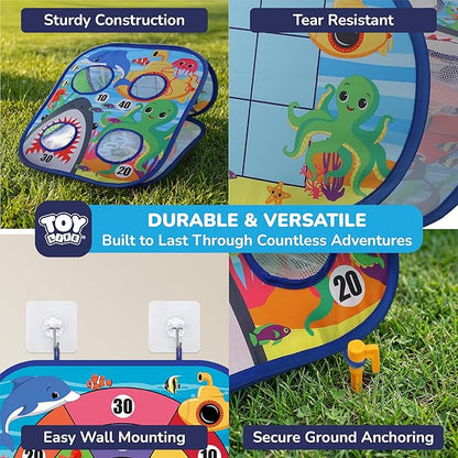 TOY Life Toddler Outdoor Toys for Kids Ages 4-8, Bean Bag Toss, Outside Yard Games for Kids Cornhole, Indoor Lawn Backyard Games Birthday Family Party Toddler Game, Gift for Boys 3 4 5 6 7