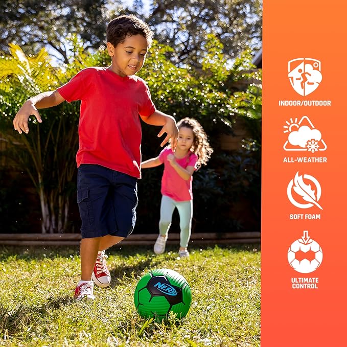 Nerf Kids Foam Mini Soccer Ball - Proshot Youth Soft Mini Foam Soccer Ball - 7" Inch Indoor + Outdoor for Kids - Fun Toy for Practice + Games