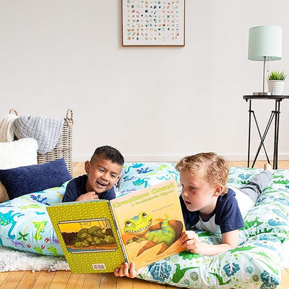 Wildkin Microfiber Pillow Lounger, 87 X 27 Inches, Dinosaur Land