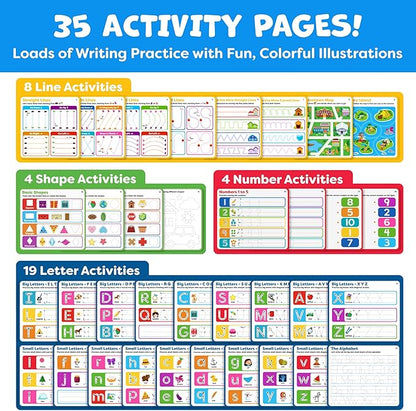 Preschool Learning Activities - Letter Tracing Books for Kids Ages 3-5 - Toddler Handwriting Practice - Learning Books for 4 Year Olds, Educational Learning Toys for 3 Year Old - 4 Year Old Boy Toys