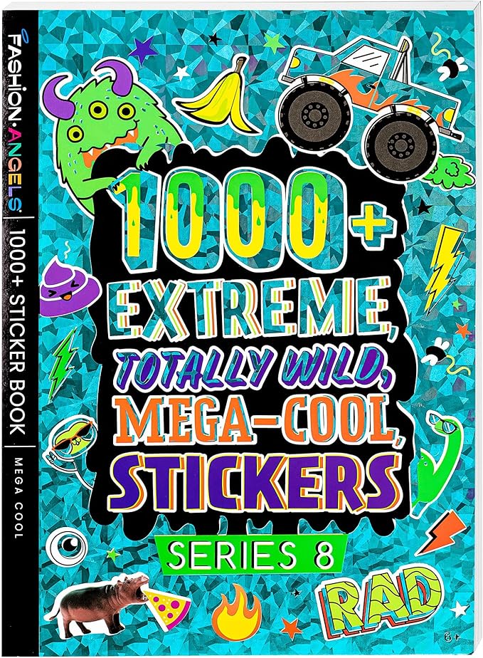 Fashion Angels 1000+ Mega Cool Stickers for Kids - Fun Craft Stickers for Scrapbooks, Planners, Gifts and Rewards, 40-Page Sticker Book for Kids Ages 6+ and Up