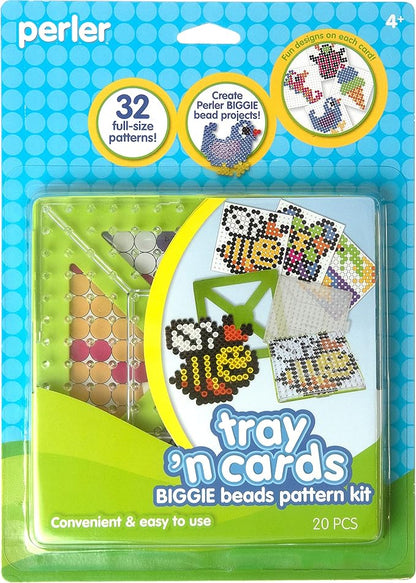 Perler 80-70729 Biggie Fuse Bead Pattern Cards and Pegboards, Multicolor, Small, 20pcs