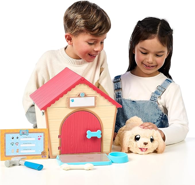 Little Live Pets My Puppy Interactive Plush Toy & Kennel. 25+ Sounds & Reactions. Name Your Puppy and Surprise! It Appears! Gifts for Kids Ages 5+