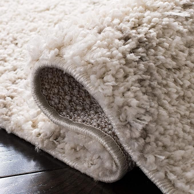 SAFAVIEH Arizona Shag Collection Runner Rug - 2'3" x 6', Ivory & Beige, Moroccan Design, Non-Shedding & Easy Care, 1.6-inch Thick Ideal for High Traffic Areas in Living Room, Bedroom (ASG744A)