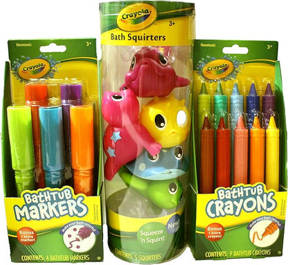 Crayola Bath Time Fun Bundle Including Bathtub Markers, Bathtub Crayons and Bath Squirters - Bring Creative Fun to Bath Time - Ages 3+