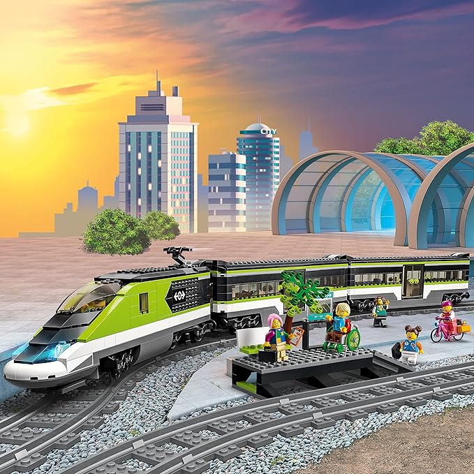 LEGO City Express Passenger Train Set - Remote Controlled Train Toy W/Working Headlights, 2 Coaches & 24 Track Pieces - Building Set Gift Idea for Kids, Boys & Girls, Ages 7+ - 60337