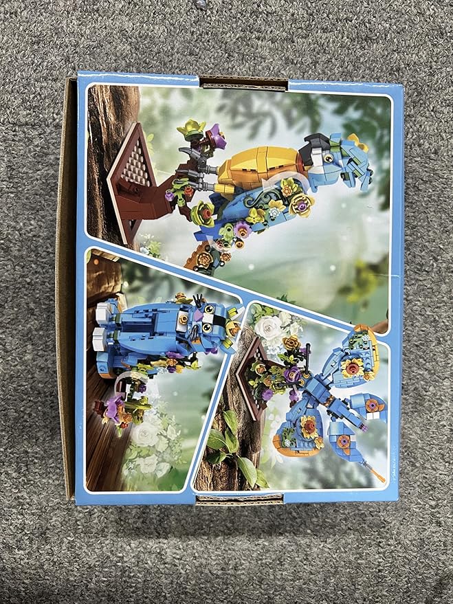 3 in 1 Flower Cat Parrot Butterfly Building Set, Animal Figures Building Toy for Home Office Art Decor, 412 PCS Building Block Gift for Kids Boys Girls Ages 6 7 8 9 10 11 12+ Adults