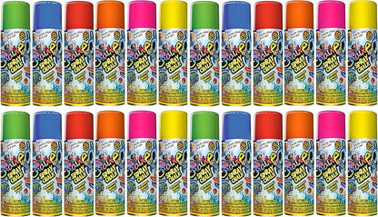 JA-RU Sidewalk Chalk Spray (Assorted) Kids Driveway, Yard, Sidewalk Liquid Colored Chalk. Field Marking Chalk Line Spray Temporary Markers. Washable Outdoor Chalk Set Art Toys. 3525 (24 Cans)