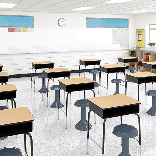 ECR4Kids ACE Active Core Engagement Wobble Stool, 18-Inch Seat Height, Flexible Seating, Grey