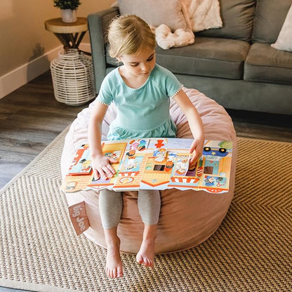 Big Joe Fuf Small Foam Filled Bean Bag Chair, Desert Rose Plush, Soft Polyester, 2 feet