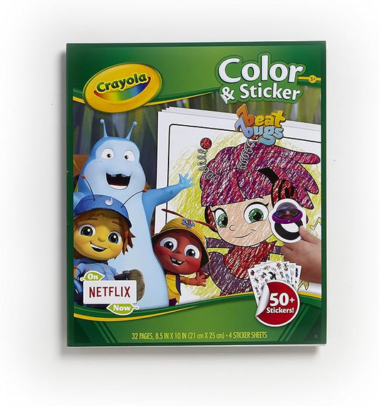 Crayola Beat Bugs Color & Sticker Book, Gift for Kids, Age 3, 4, 5, 6