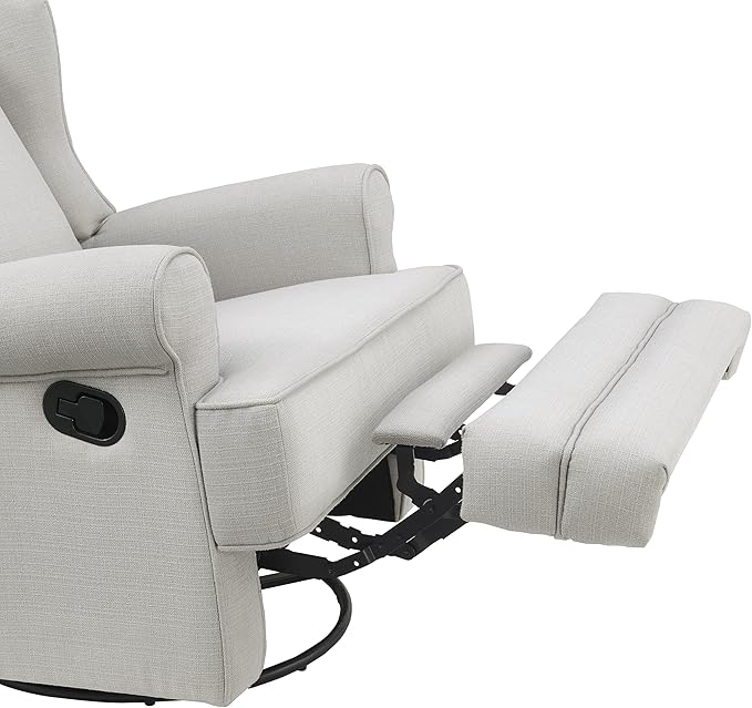 Oxford Baby Teegan Upholstered Swivel Glider & Recliner Nursery Chair, Sand