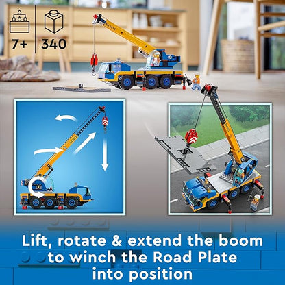 LEGO 60324 City Off-Road Crane, Crane and Truck Toy with Hooks, Buildable Vehicle Toy for Boys and Girls from 7 Years, Gift for Children and Fans of Construction Vehicles