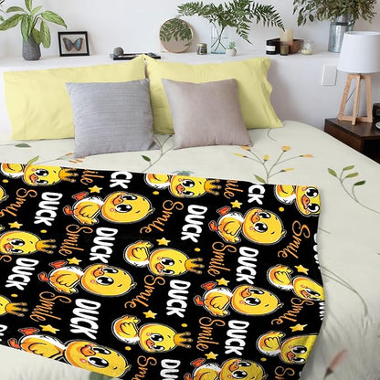 Smile Ducks Blanket Adult duck Blanket Kids Funny Blanket Suitable for Living room Bedroom bed sofa Crib Couch Chair outdoor All Season Items That Yellow Duck Lovers Will Love 50"x40"for Kid