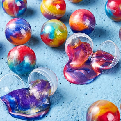 JOYIN Slime Party Favors, 24 Pack Galaxy Slime Ball - Stretchy, Non-Sticky, Mess-Free, Stress Relief, and Safe - Toys for Girls and Boys - Easter, Classroom Reward, Party Supplies, Valentines