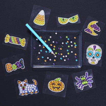 Creativity for Kids Big Gem Diamond Painting Kit - Halloween Stickers and Suncatchers - Halloween DIY Crafts for Kids, Halloween Activities and Gifts for Kids Ages 6-8+