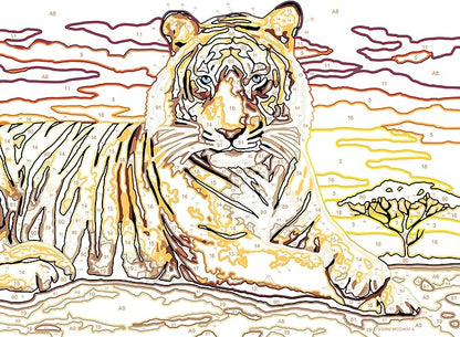 Ravensburger CreArt Majestic Tiger Paint by Numbers Kit for Kids - Painting Arts and Crafts for Ages 11 and Up