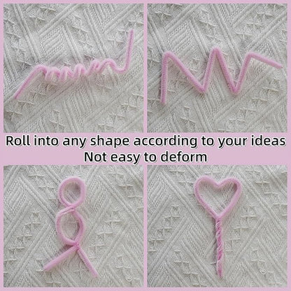 Qirimoi Light Pink Pipe Cleaners Craft Pipe Cleaners Bulk Pipecleaners Crafts Supplies，200Pcs Light Pink