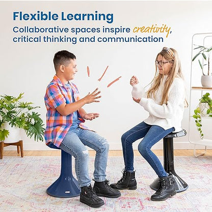 ECR4Kids ACE Active Core Engagement Wobble Stool, 18-Inch Seat Height, Flexible Seating, Navy