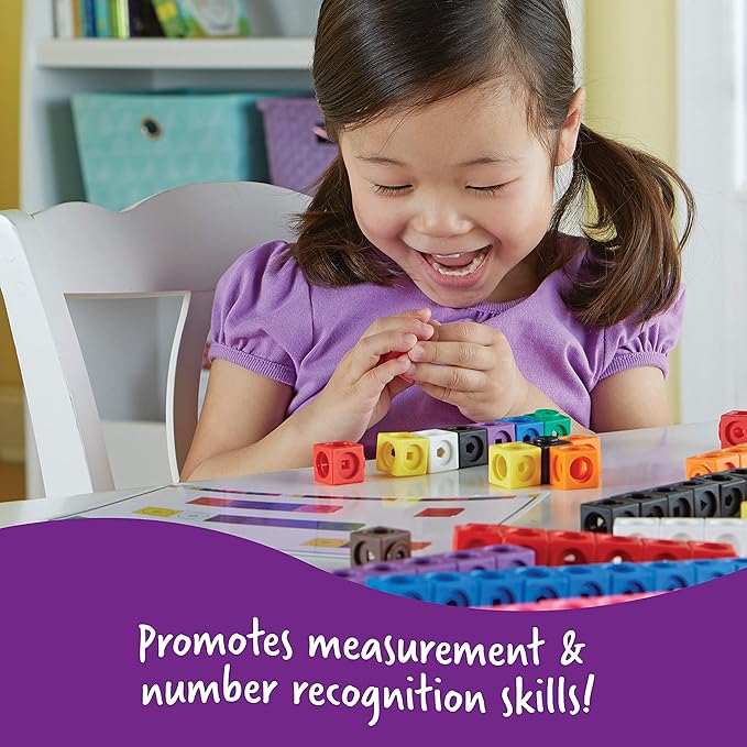 Learning Resources MathLink Cubes Early Math Activity Set - 115 Pieces, Ages 4+, Kindergarten STEM Activities, Linking Cubes, Connecting Cubes