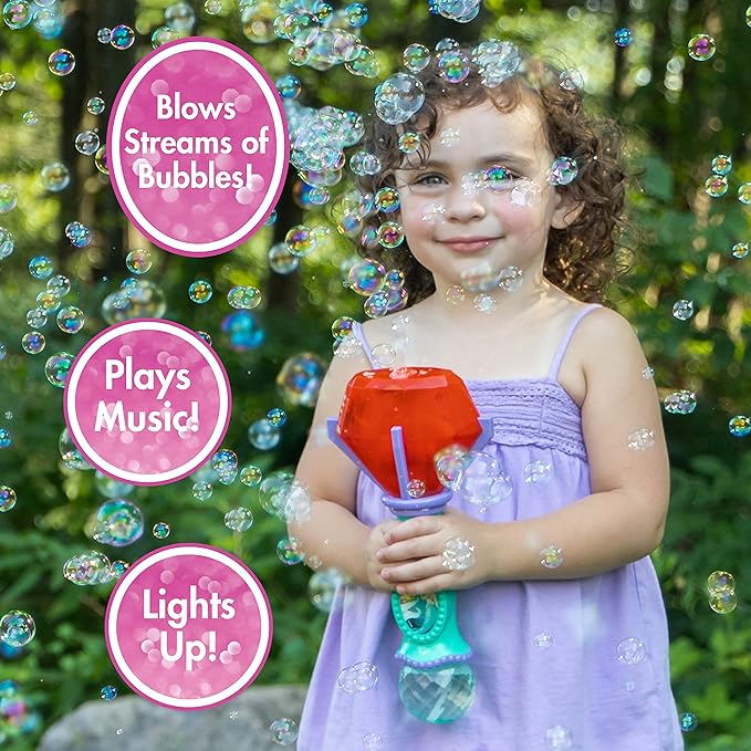 Little Kids Disney Little Mermaid Lights and Sound Musical Bubble Wand, Bubble Solution Included, Multi