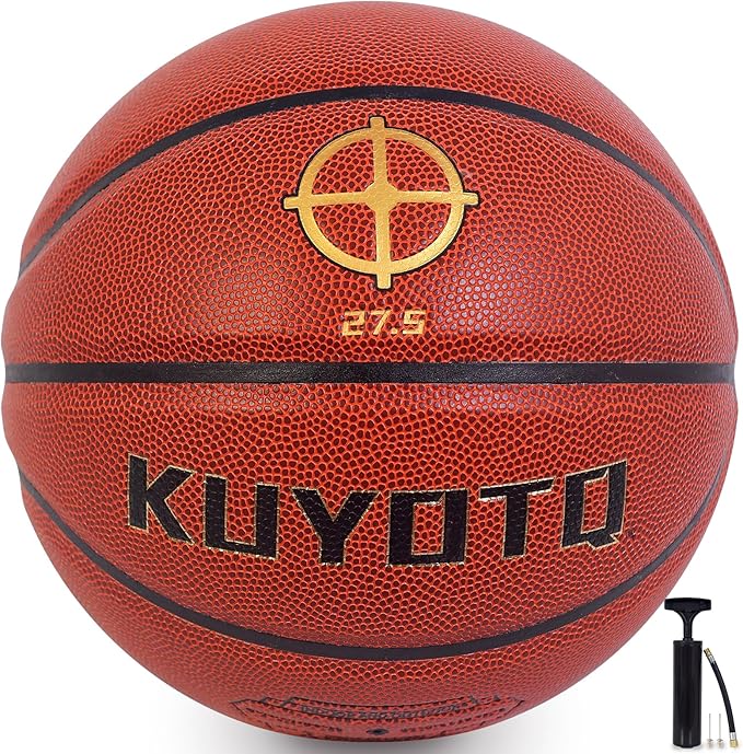 KUYOTQ Kids Toddler Youth Adult Size 3/4/5/6/7 Basketball 22/25.5/27.5/28.5/29.5" Thickened Rubber or Faux Leather Indoor Outdoor Basketball for Boys Girls Womens Mens Basket Ball Gifts