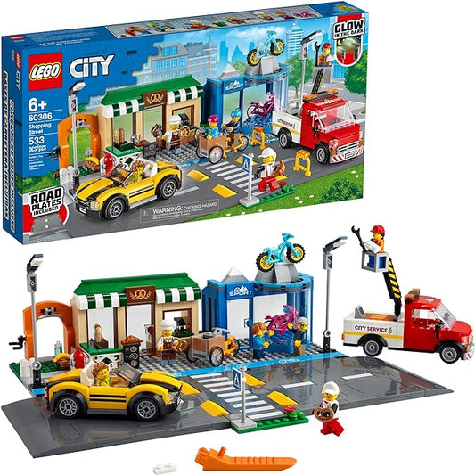LEGO City Shopping Street 60306 Building Kit; Cool Building Toy for Kids, New 2021 (533 Pieces)