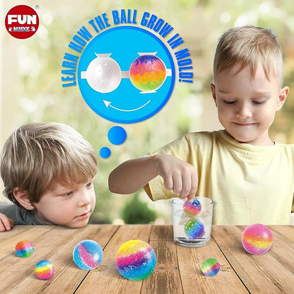 Big Bouncy Ball Kit for Kids, FunKidz DIY Ultimate Magic Bouncy Ball Making Kit Science Craft Projects Birthday Party Activities for Boys Girls Ages 6-12 Includes Tennis Size Ball Model and Powder