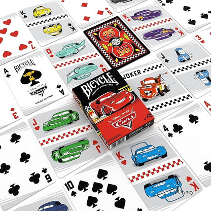 Bicycle Disney & Pixar Cars Playing Cards – Kids Card Game Featuring Lightning McQueen, Durable Deck for Family Game Night, Travel & Party