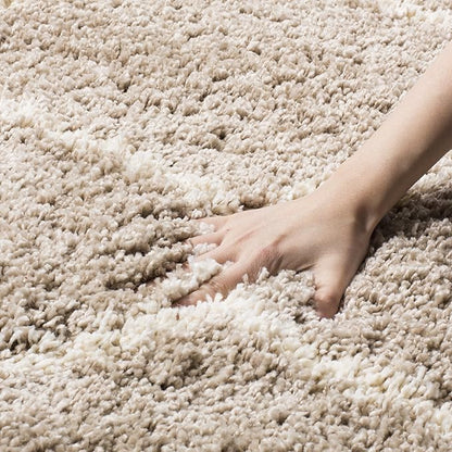 SAFAVIEH Hudson Shag Collection Runner Rug - 2'3" x 6', Beige & Ivory, Moroccan Trellis Design, Non-Shedding & Easy Care, 2-inch Thick Ideal for High Traffic Areas in Living Room, Bedroom (SGH280S)