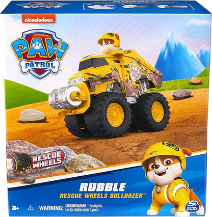 Paw Patrol: Rescue Wheels Rubble’s Bulldozer, Toy Truck with Vehicle Transformation and Collectible Action Figure, Kids Toys for Boys & Girls Ages 3+