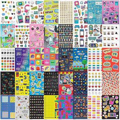 Fashion Angels 1,000+ Game On Sticker Book, Includes Fun & Colorful Craft Gaming Stickers, Ideal for Accessorizing Kids & Teens Notebooks, Journals & More