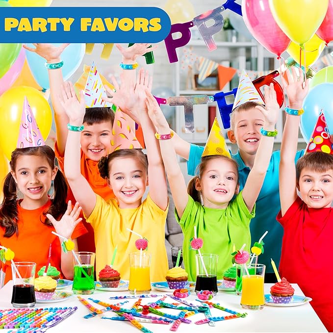 JOYIN Pop Fidget Toys pops Bulk 50 Pack Party Favors for Kids 4-8,8-12 Year, Fidget Bracelets Sensory Toys for Birthday Carnival School Prizes Gifts Goodie Bags Stuffers for Kids, Treasure Box Toys