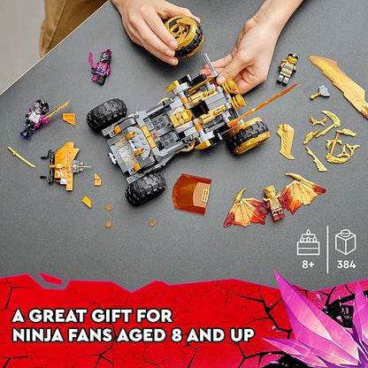 LEGO NINJAGO Cole’s Dragon Cruiser Car Toy, 71769 Ninja Toys with Golden Kai, Cole and Snake Warrior Minifigures, Gifts for Kids, Boys & Girls