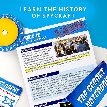 NATIONAL GEOGRAPHIC Spy Science Kit - Kids Spy Activity Set, Complete 10 Secret Missions with Gadgets for Kids and Gear, Detective Kit, Science Kits, Pretend Play