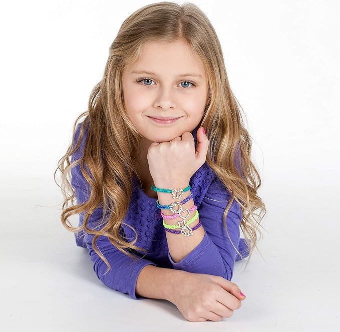 Creativity for Kids Friends Forever Bracelet Craft Kit - Create DIY 6 Friendship Charm Bracelets - Complete Kids Jewelry Kit