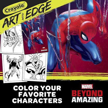 Crayola Art with Edge Spiderman Beyond Amazing Coloring Pages (28pgs), Spiderman Coloring Pages, Adult Coloring, Gift for Teens