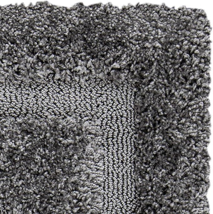 SAFAVIEH Florida Shag Collection Accent Rug - 4' x 6', Grey & Grey, Border Design, Non-Shedding & Easy Care, 1.2-inch Thick Ideal for High Traffic Areas in Entryway, Living Room, Bedroom (SG454-8080)