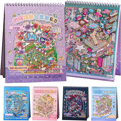 Large Sticker Book Collection, 700+ DIY 3D Sticker Scenes, Premium Reusable Craft Kit for Stress Relief, Mix and Match Creative Sets to Make Stickers for Gifts and Therapy [Lavender]