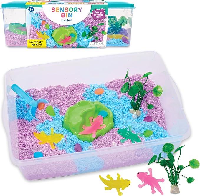 Creativity for Kids Sensory Bin: Axolotl | Hands-On Play with Wiggly Foam, Axolotl Figures & Tools | Encourages Fine Motor Skills, Creativity & Calm Play (Ages 3+)