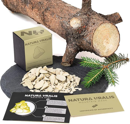 Siberian Yellow Clay | 7oz of Natural Yellow Clay, Pastel to Golden Yellow - Amazing Crunch, Satisfying Earthy, Velvety and Firm Texture, ASMR Sensation