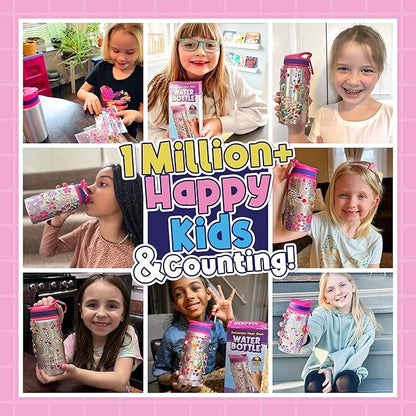 PURPLE LADYBUG Decorate Your Own Water Bottle Kits for Girls - 5 6 7 8 Year Old Girl Gifts, Girl Birthday Easter Gifts for Kids, Arts and Crafts for Kids Ages 6-8 Girls Water Bottles for School Girls