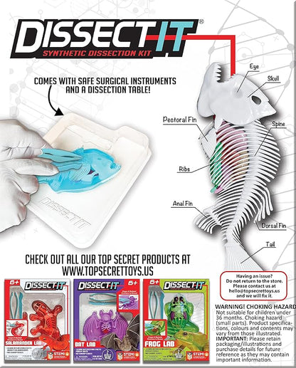 Dissect-It Simulated Synthetic Lab Dissection Toy, STEM Projects for Kids Ages 6+, Animal Science, Biology, Anatomy Home Learning Kit, Great for Young Scientists! - Piranha